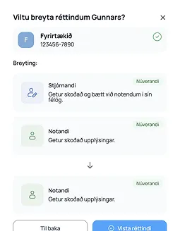 Aðgangsstýring á Mínum síðum: hlutverk ráða hvaða upplýsingar notandi sér